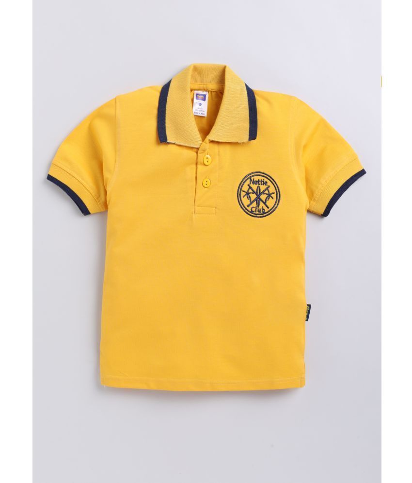     			Nottie planet Yellow Cotton Blend Boy's Polo T-Shirt ( Pack of 1 )