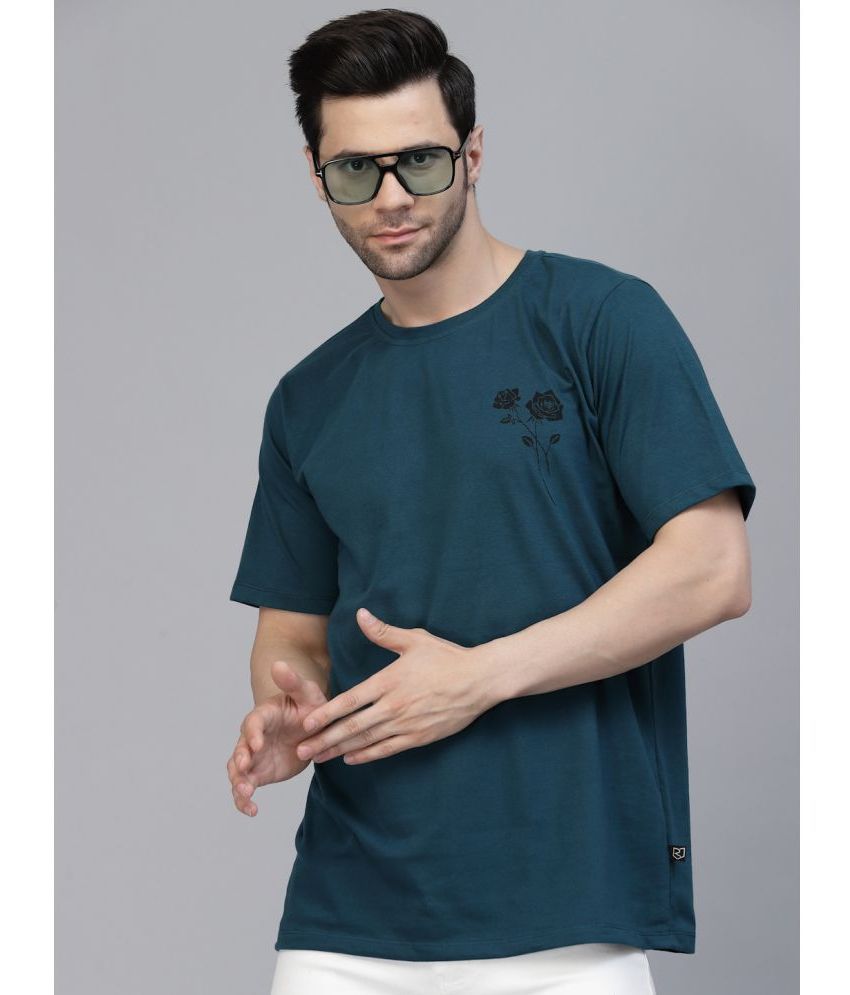     			Rigo Pack of 1 Cotton Oversized Fit Men's T-Shirt ( Teal )