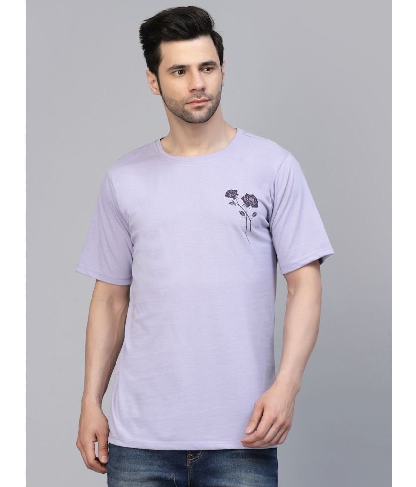     			Rigo Cotton Oversized Fit Printed Half Sleeves Men's T-Shirt - Lavender ( Pack of 1 )