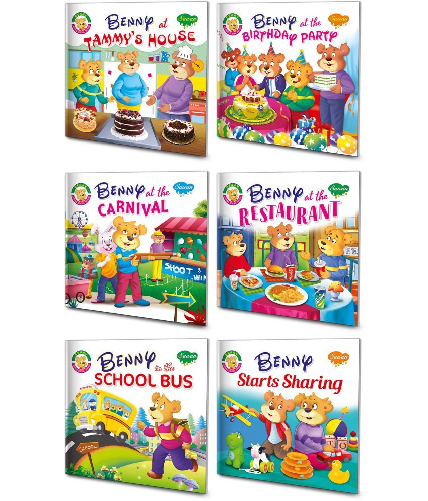     			Sawan Present Set Of 6 Benny Learn Social Skills Story Books | Benny At Tammy's House, Benny At The Birthday Party, Benny At The Carnival, Benny At The Restaurant, Benny In The School Bus And Benny Starts Sharing