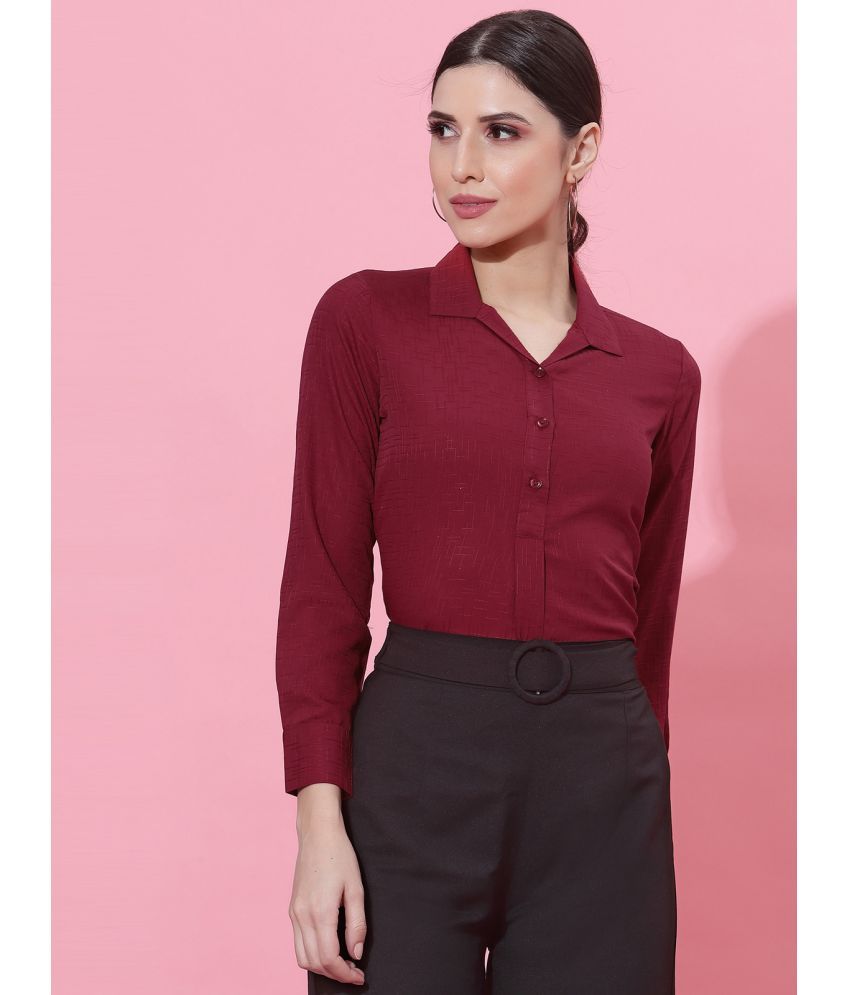     			Selvia Maroon Cotton Women's Shirt Style Top ( Pack of 1 )