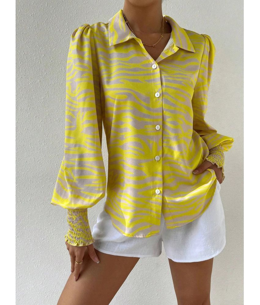     			Selvia Yellow Crepe Women's Shirt Style Top ( Pack of 1 )