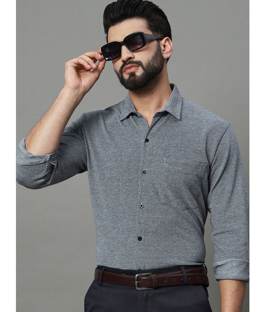     			renuovo 100% Cotton Regular Fit Self Design Full Sleeves Men's Casual Shirt - Grey ( Pack of 1 )