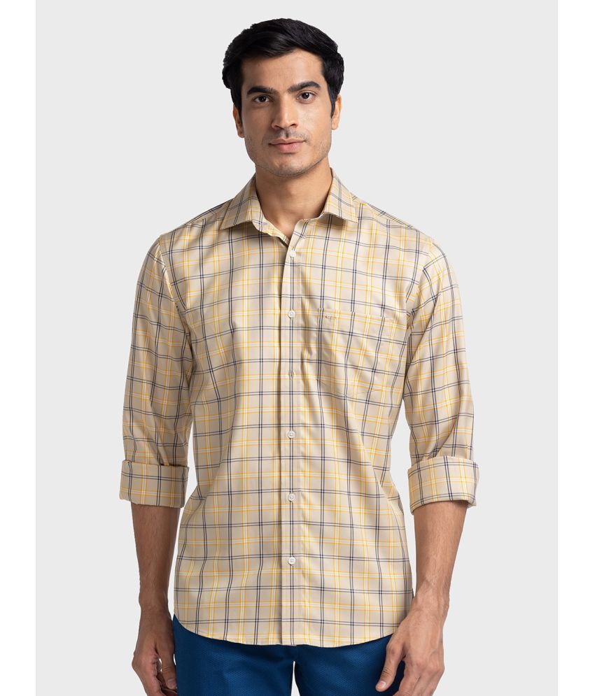     			Colorplus 100% Cotton Regular Fit Checks Full Sleeves Men's Casual Shirt - Beige ( Pack of 1 )