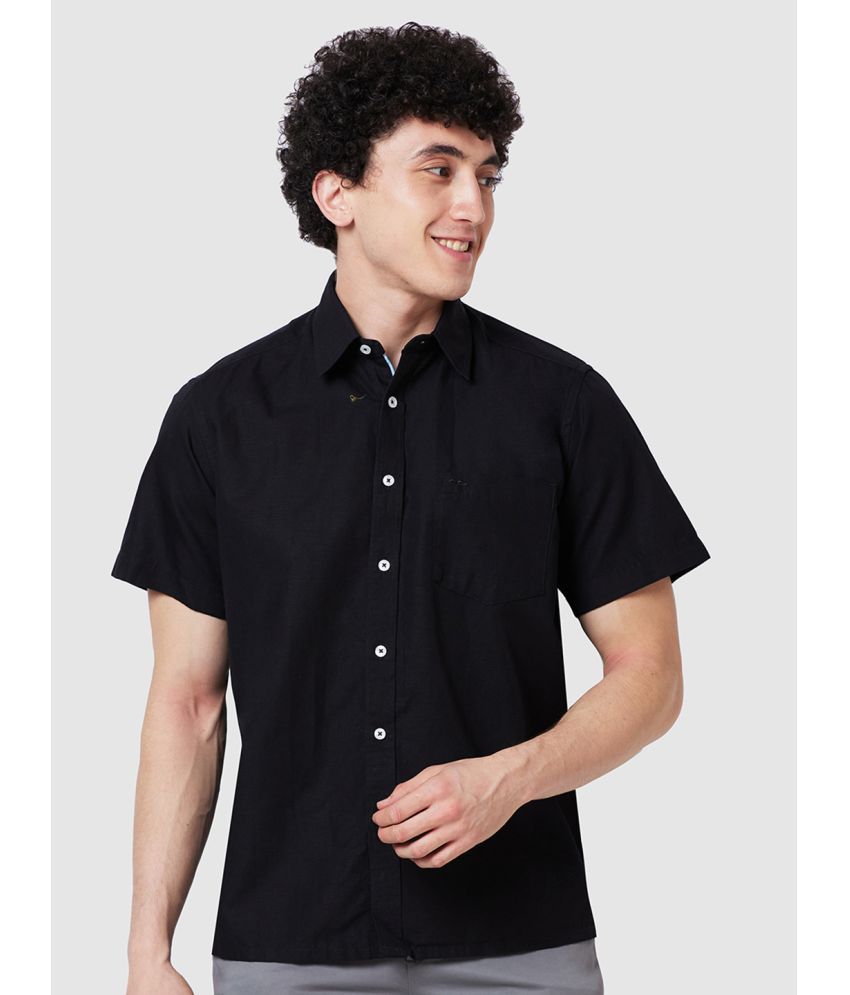    			Colorplus 100% Cotton Regular Fit Solids Half Sleeves Men's Casual Shirt - Black ( Pack of 1 )