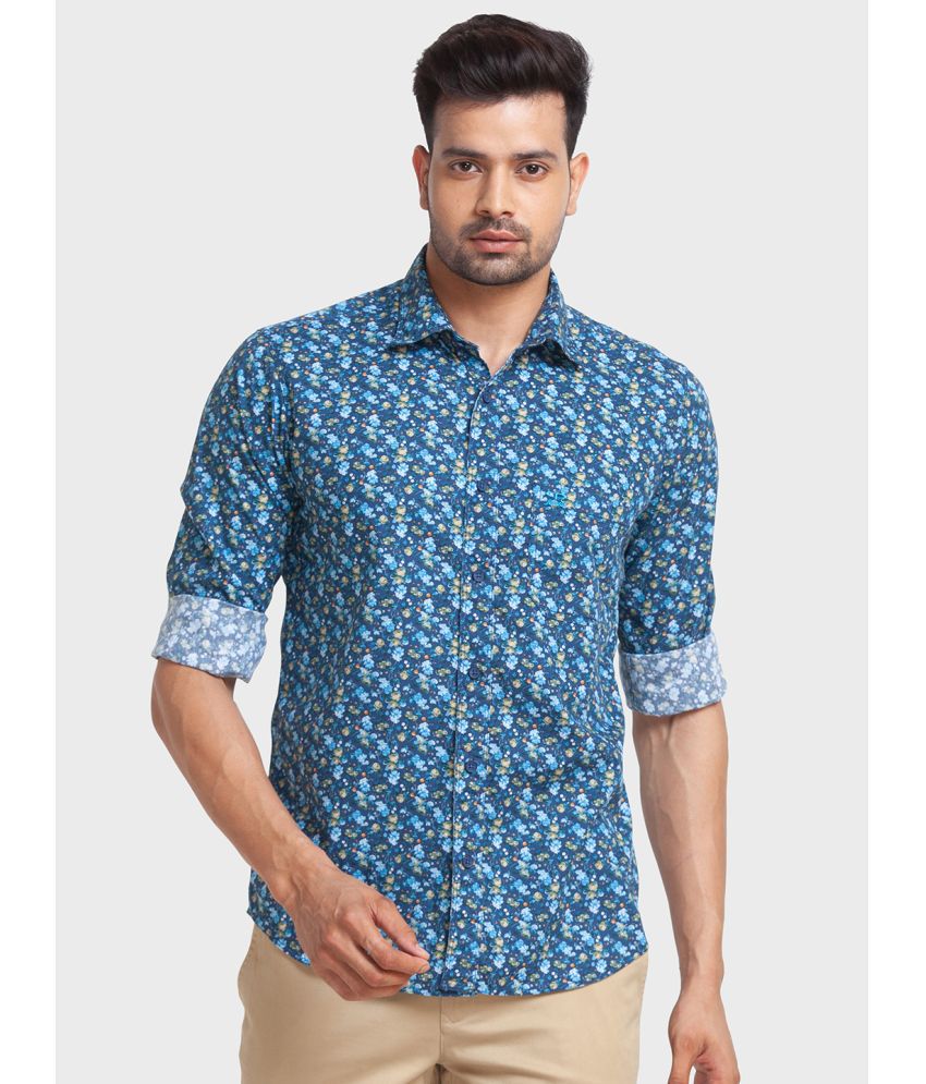     			Colorplus 100% Cotton Regular Fit Printed Full Sleeves Men's Casual Shirt - Blue ( Pack of 1 )