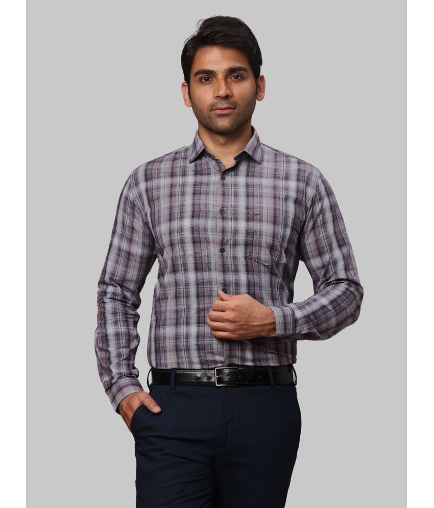     			Park Avenue 100% Cotton Slim Fit Checks Full Sleeves Men's Casual Shirt - Grey ( Pack of 1 )