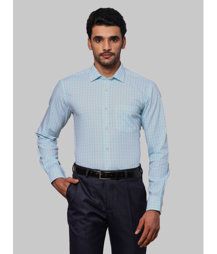     			Park Avenue 100% Cotton Slim Fit Checks Full Sleeves Men's Casual Shirt - Blue ( Pack of 1 )