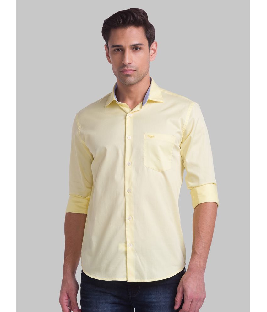     			Park Avenue 100% Cotton Slim Fit Solids Full Sleeves Men's Casual Shirt - Yellow ( Pack of 1 )