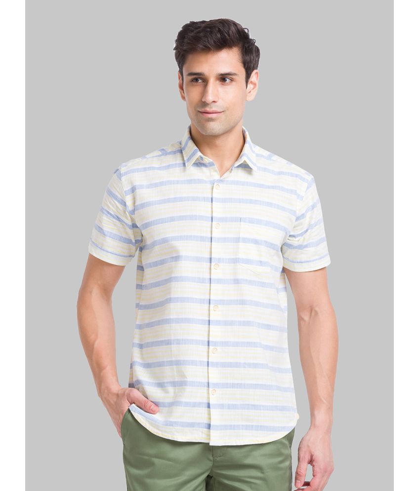     			Park Avenue 100% Cotton Slim Fit Striped Half Sleeves Men's Casual Shirt - Blue ( Pack of 1 )