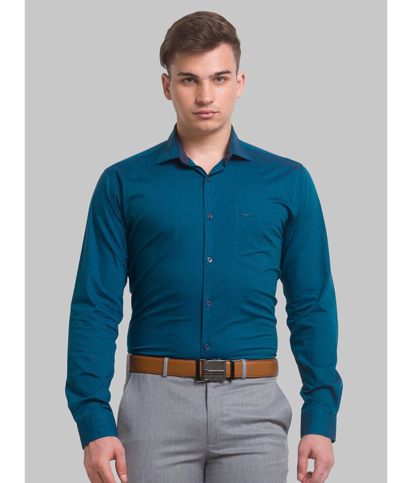     			Park Avenue Cotton Blend Slim Fit Solids Full Sleeves Men's Casual Shirt - Blue ( Pack of 1 )