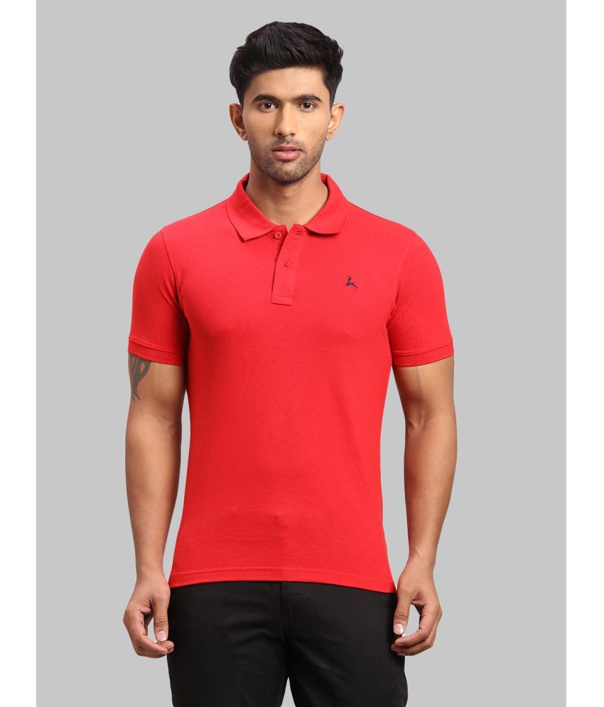     			Parx Cotton Blend Regular Fit Solid Half Sleeves Men's Polo T Shirt - Red ( Pack of 1 )