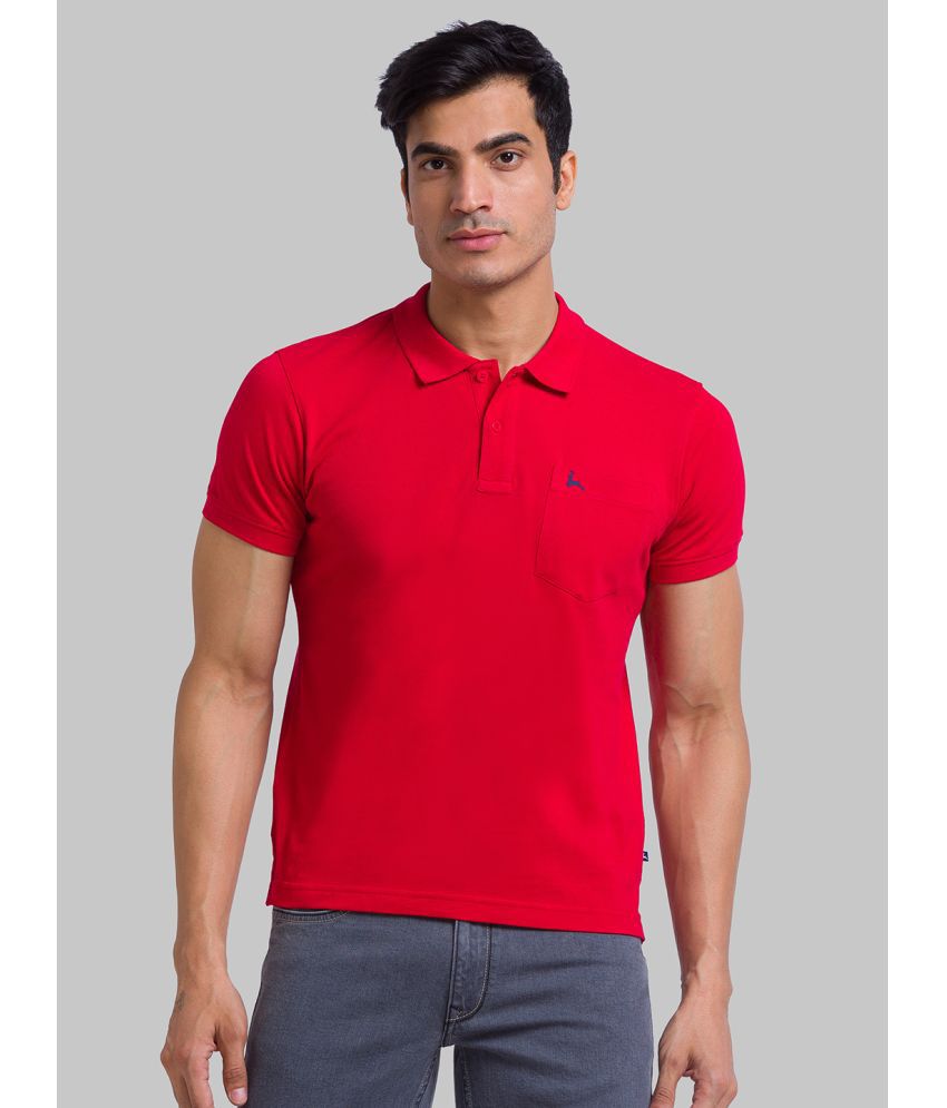     			Parx Cotton Regular Fit Solid Half Sleeves Men's Polo T Shirt - Red ( Pack of 1 )