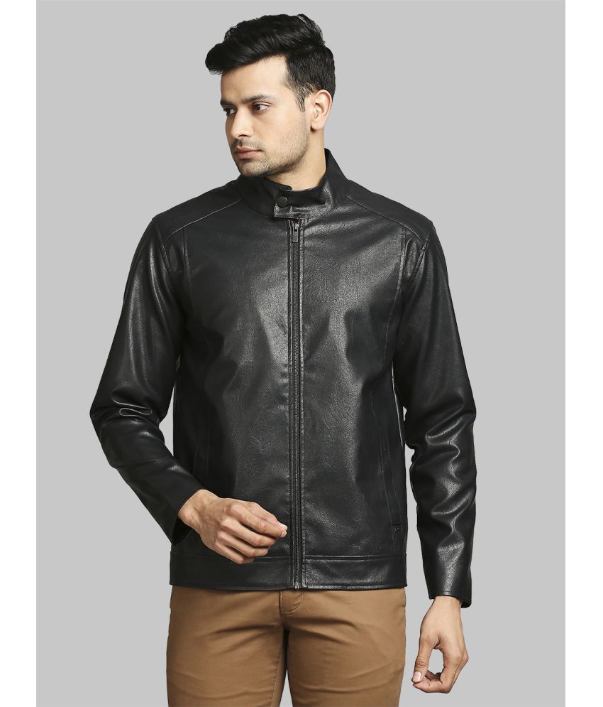     			Parx PU Leather Men's Casual Jacket - Black ( Pack of 1 )