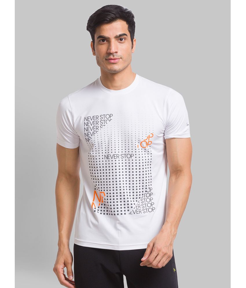     			Parx Polyester Regular Fit Printed Half Sleeves Men's T-Shirt - White ( Pack of 1 )