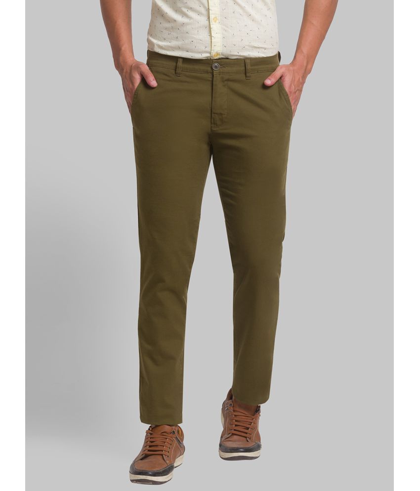     			Parx Tapered Flat Men's Chinos - Green ( Pack of 1 )