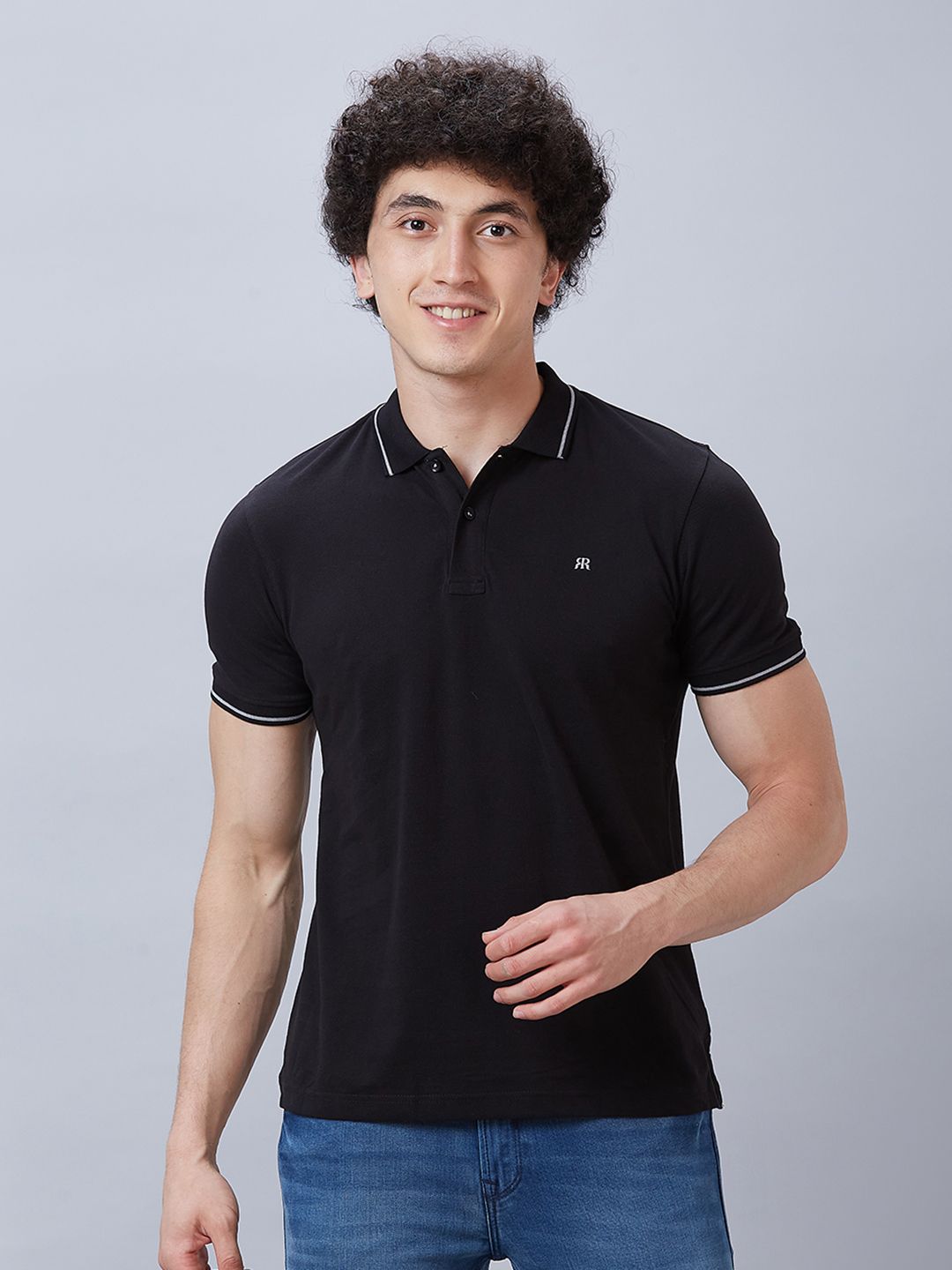     			Raymond Cotton Regular Fit Solid Half Sleeves Men's T-Shirt - Black ( Pack of 1 )