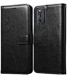 ClickAway Black Flip Cover Artificial Leather Compatible For Vivo V19 ( Pack of 1 )