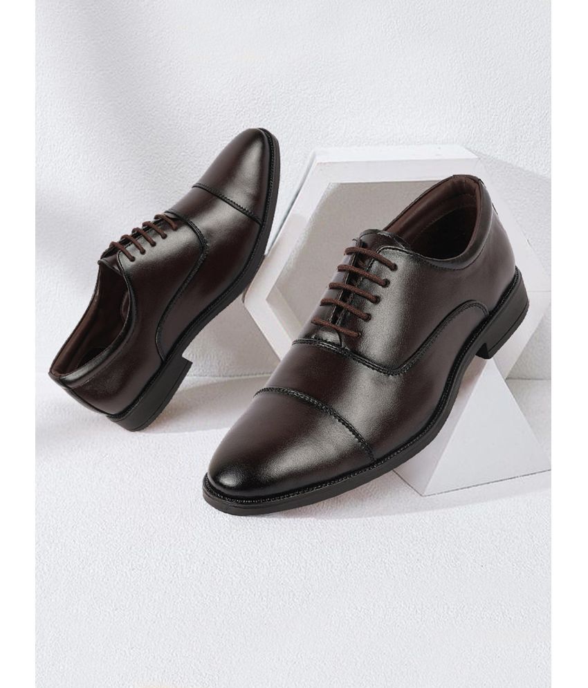     			Fausto Brown Men's Derby Formal Shoes