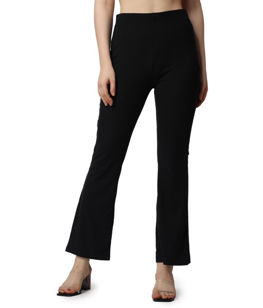     			POPWINGS Black Polyester Regular Women's Casual Pants ( Pack of 1 )