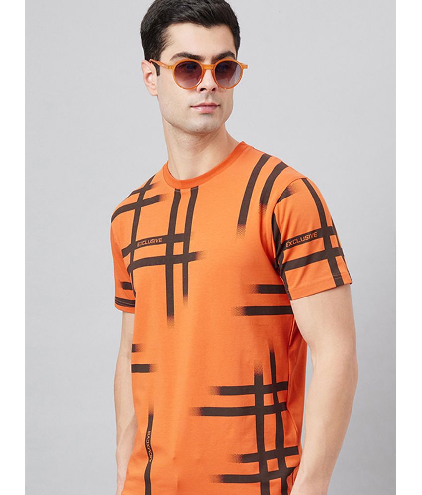     			98 Degree North Cotton Regular Fit Printed Half Sleeves Men's T-Shirt - Orange ( Pack of 1 )