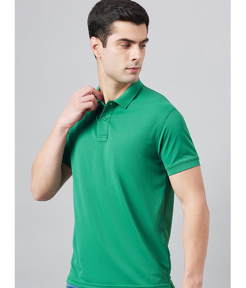     			98 Degree North Polyester Regular Fit Solid Half Sleeves Men's Polo T Shirt - Green ( Pack of 1 )