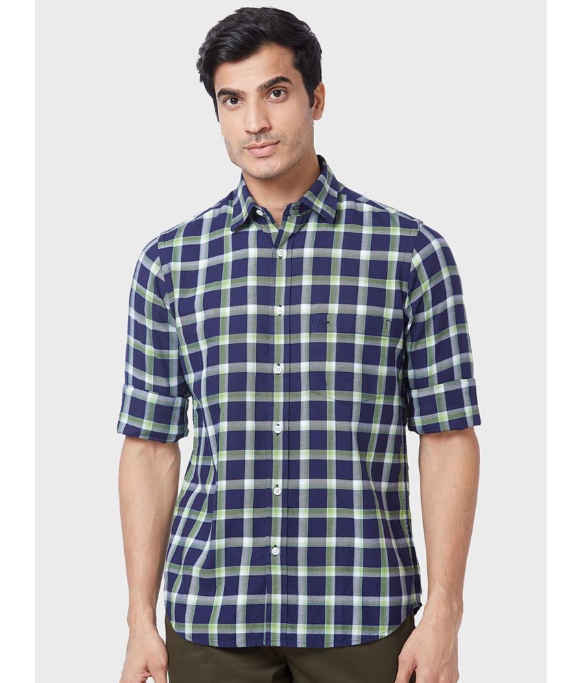     			Colorplus 100% Cotton Regular Fit Checks Full Sleeves Men's Casual Shirt - Green ( Pack of 1 )