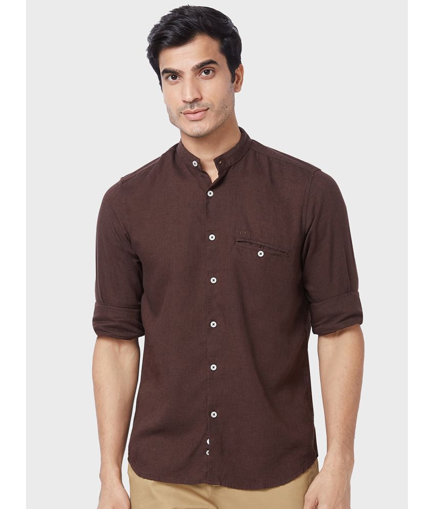     			Colorplus Rayon Regular Fit Solids Full Sleeves Men's Casual Shirt - Brown ( Pack of 1 )