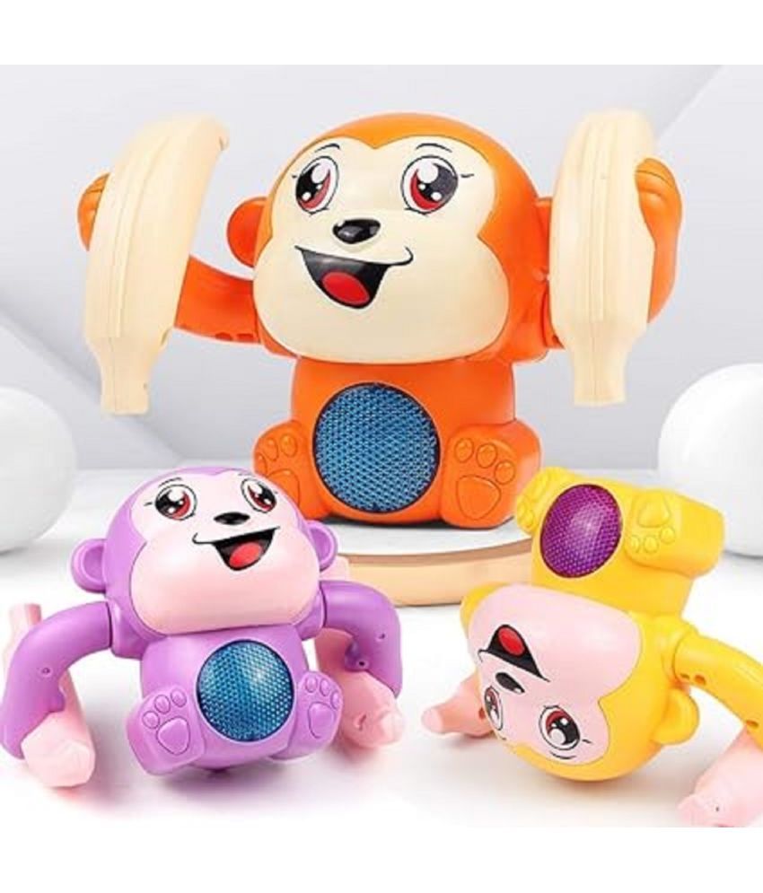     			Dancing and Spinning Rolling Doll Tumble Monkey Toy Voice Control Banana Monkey with Musical Toy for Kids (Multi Color)