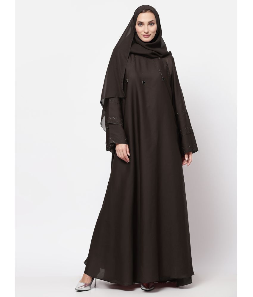     			Klotthe Brown Polyester Unstitched Burqas without Hijab - Single