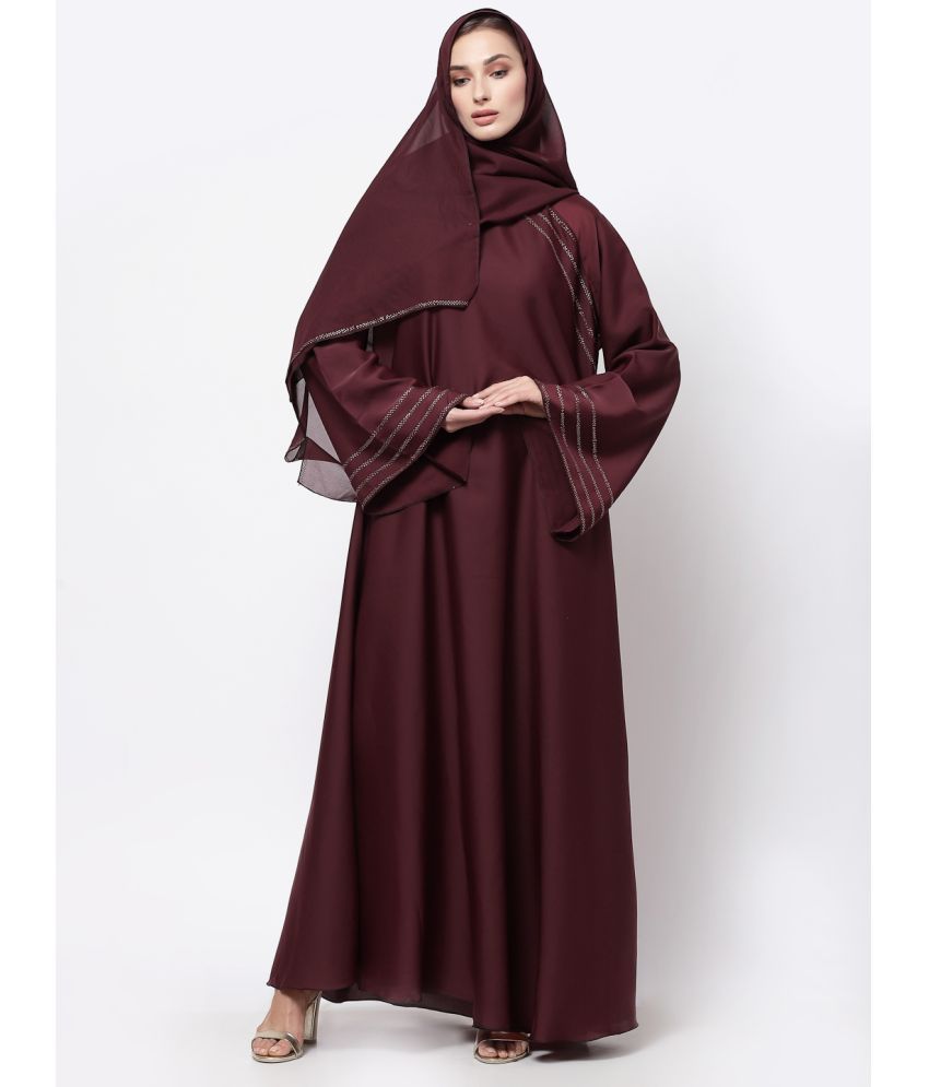     			Klotthe Maroon Polyester Unstitched Burqas without Hijab - Single