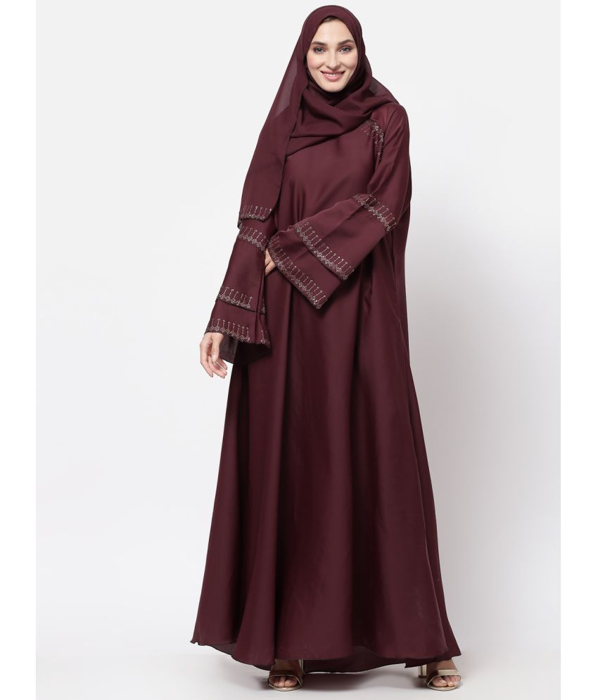     			Klotthe Maroon Polyester Unstitched Burqas without Hijab - Single