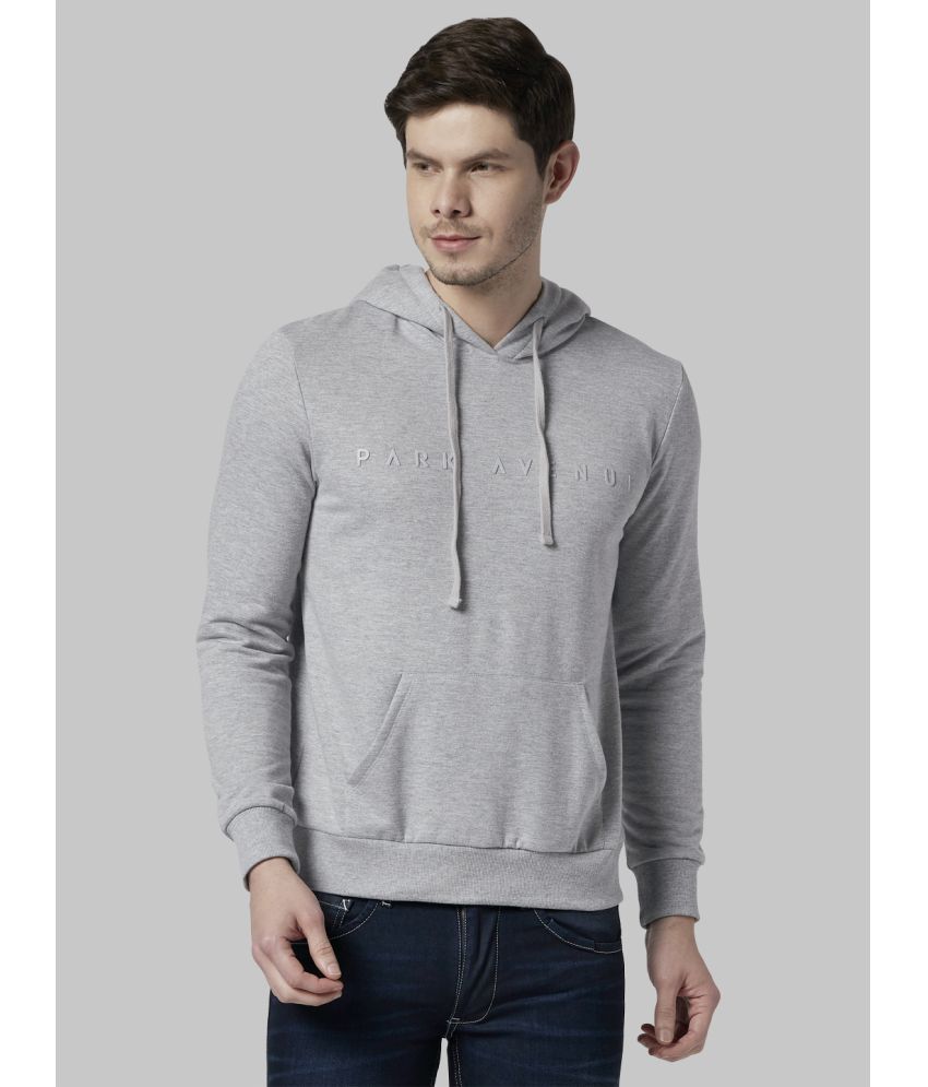     			Park Avenue Cotton Blend Hooded Men's Sweatshirt - Grey ( Pack of 1 )