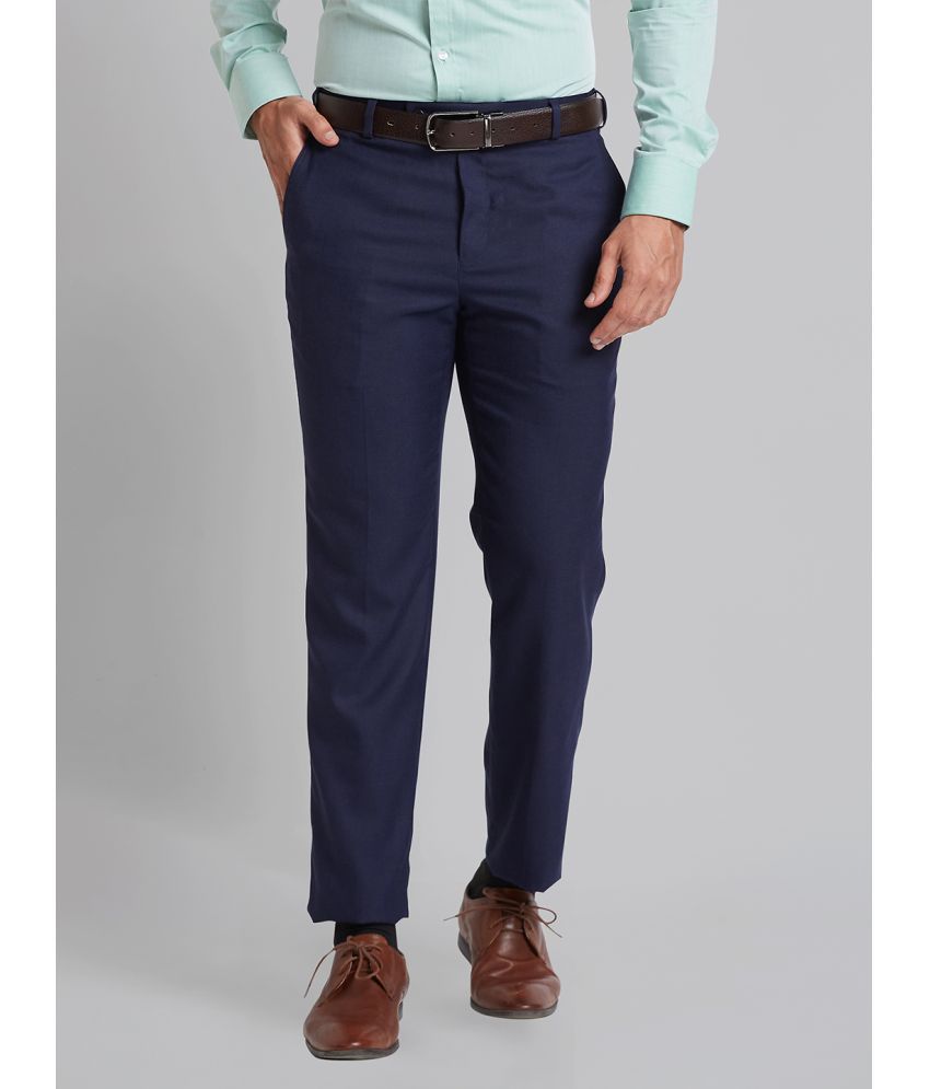     			Park Avenue Regular Flat Men's Formal Trouser - Navy Blue ( Pack of 1 )