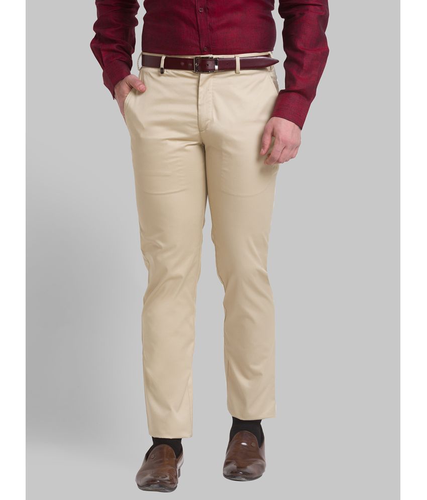     			Park Avenue Slim Flat Men's Formal Trouser - Beige ( Pack of 1 )