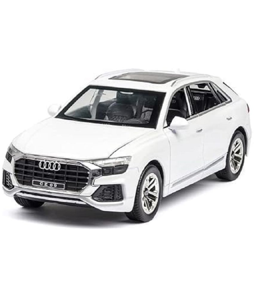     			1:32 Scale Audi Q8 SUV Zinc Alloy Pullback Car Model Metal Diecast Toy with Openable Doors, Sound and Light Toy Vehicle for