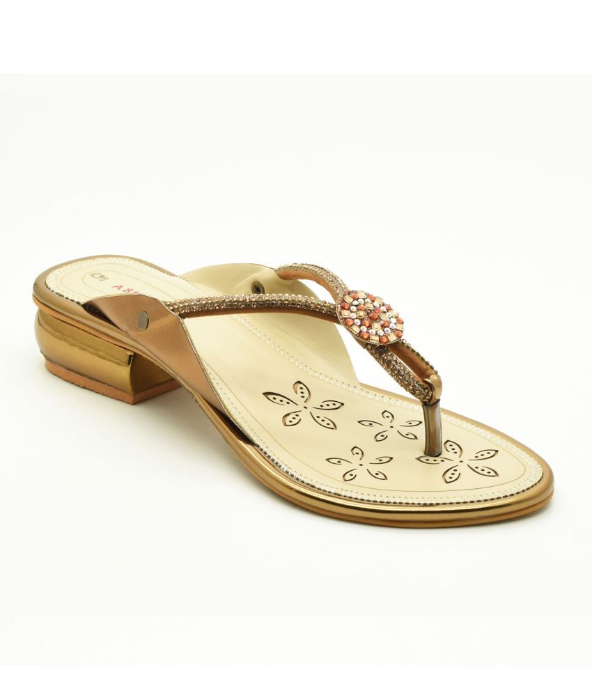     			IndiForce Gold Women's Flats