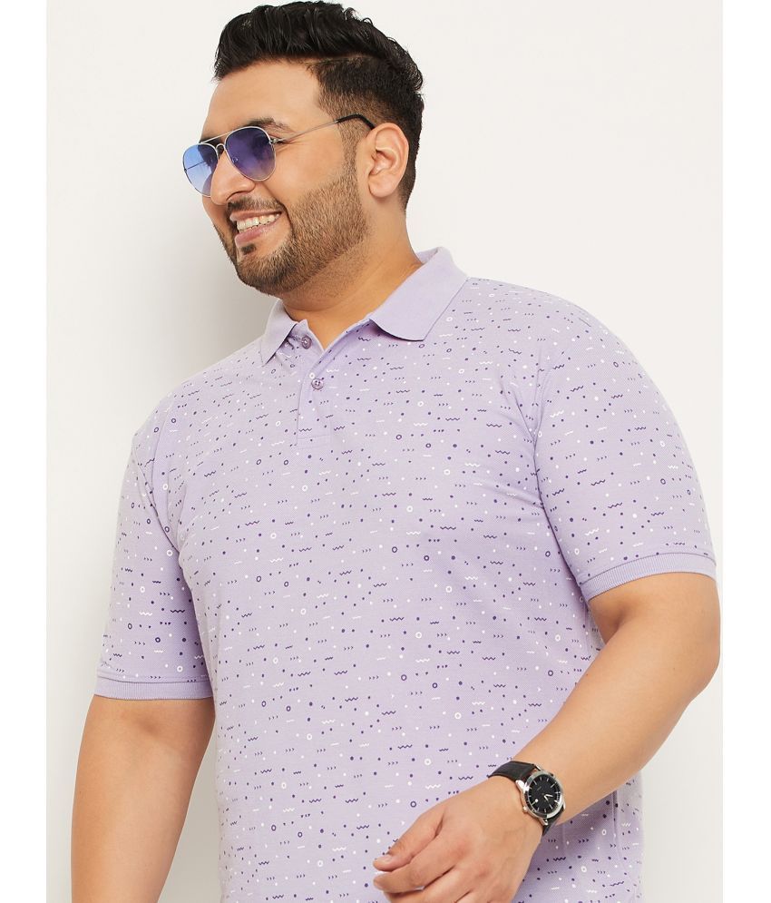     			Nyker Cotton Blend Regular Fit Printed Half Sleeves Men's Polo T Shirt - Purple ( Pack of 1 )