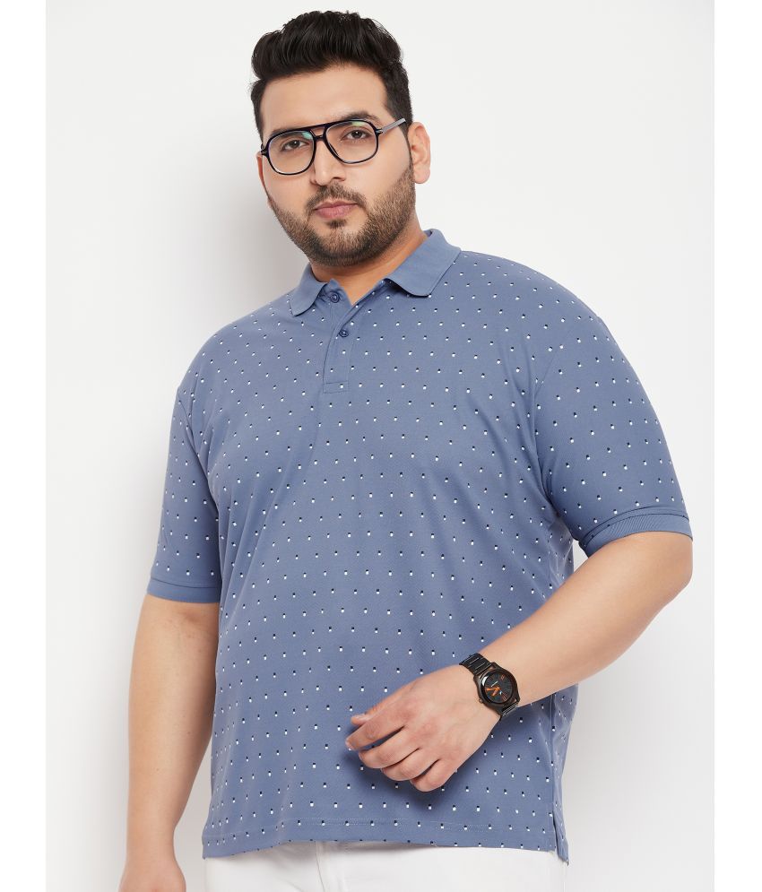     			Nyker Cotton Blend Regular Fit Printed Half Sleeves Men's Polo T Shirt - Teal Blue ( Pack of 1 )