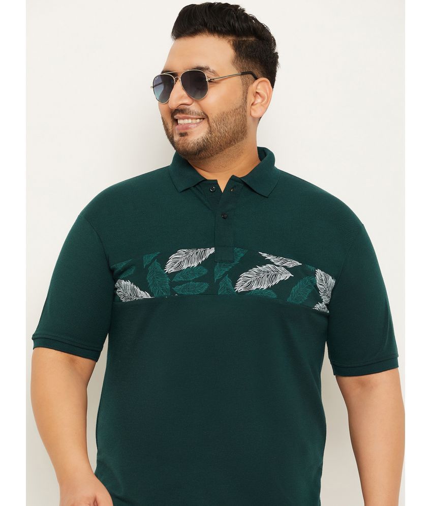     			Nyker Cotton Blend Regular Fit Colorblock Half Sleeves Men's Polo T Shirt - Green ( Pack of 1 )