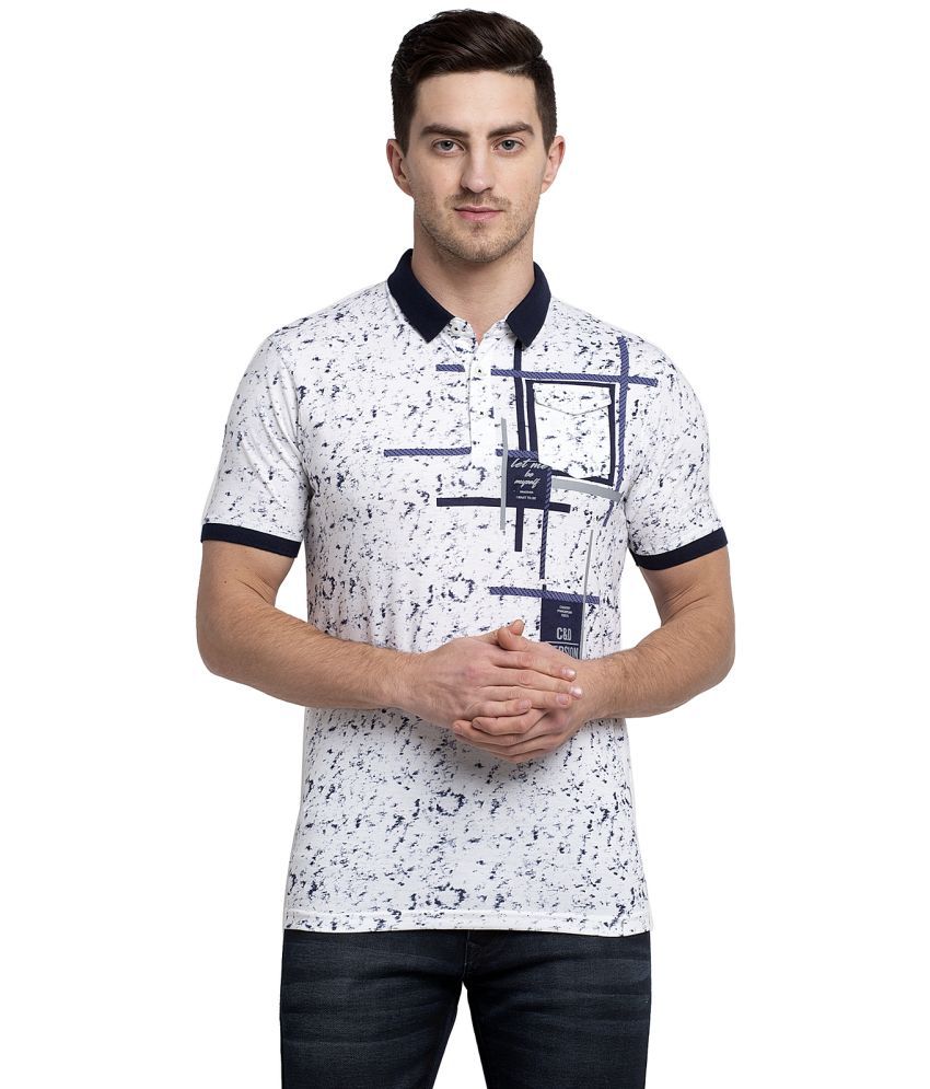     			Rodamo Cotton Blend Regular Fit Printed Half Sleeves Men's Polo T Shirt - Blue ( Pack of 1 )
