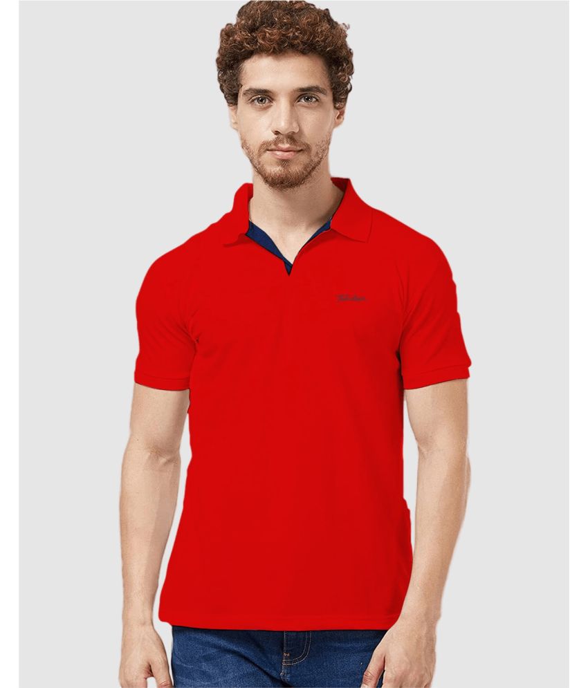     			TAB91 Cotton Blend Regular Fit Solid Half Sleeves Men's Polo T Shirt - Red ( Pack of 1 )