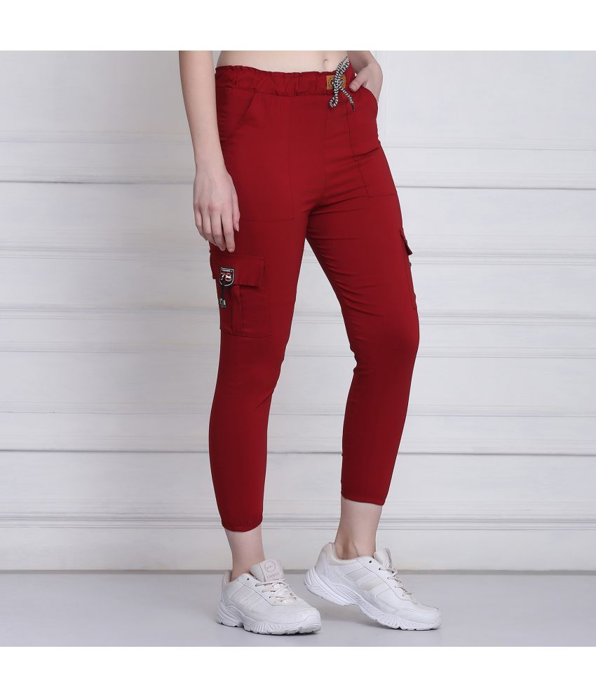     			BuyNewTrend Maroon Cotton Blend Slim Women's Cargo Pants ( Pack of 1 )