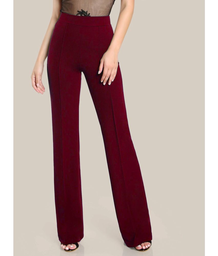     			BuyNewTrend Maroon Lycra Regular Women's Casual Pants ( Pack of 1 )