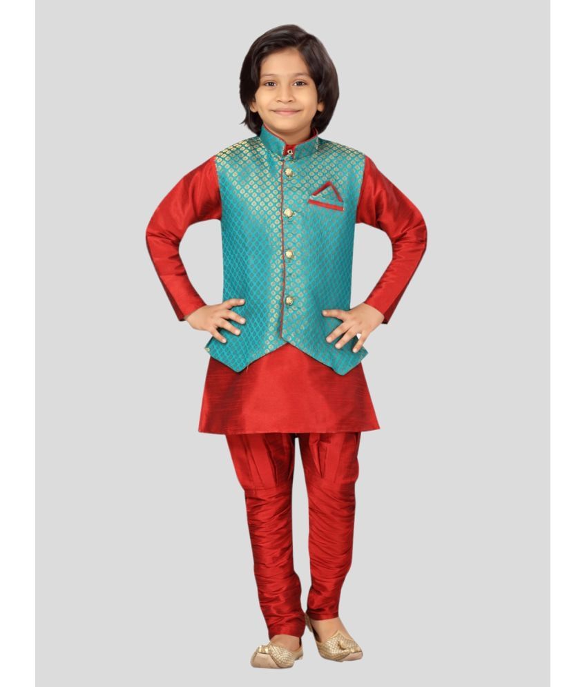     			Aarika Maroon Brocade Boys Kurta Sets ( Pack of 1 )