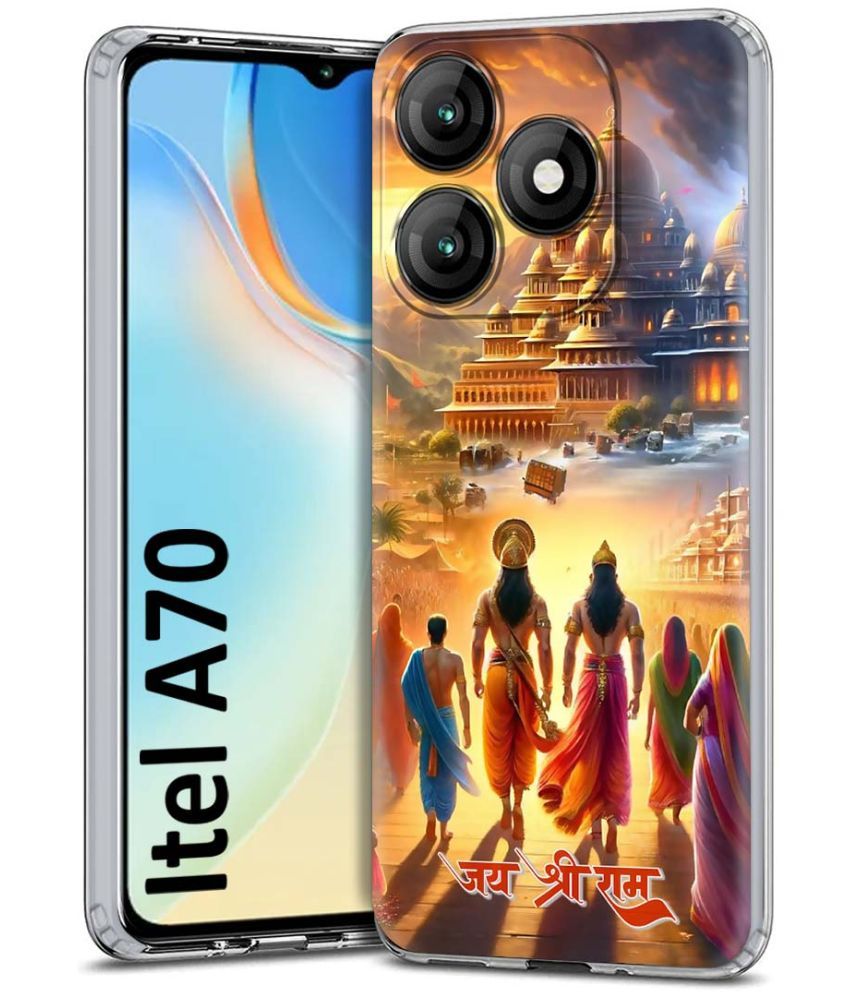     			NBOX Multicolor Printed Back Cover Silicon Compatible For Itel A70 ( Pack of 1 )