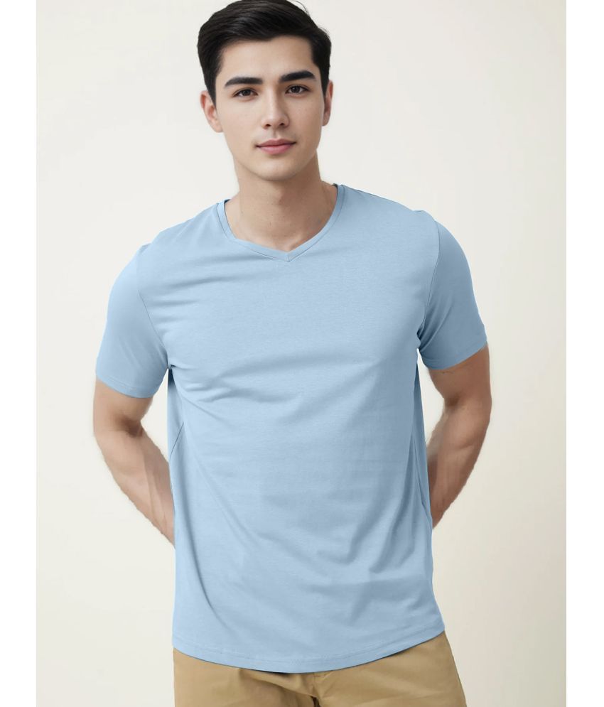     			Radprix Pack of 1 Cotton Regular Fit Men's T-Shirt ( Light Blue )