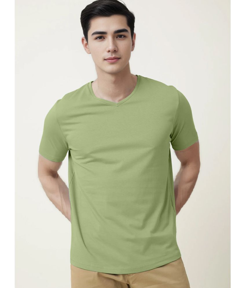     			Radprix Cotton Regular Fit Solid Half Sleeves Men's T-Shirt - Green ( Pack of 1 )