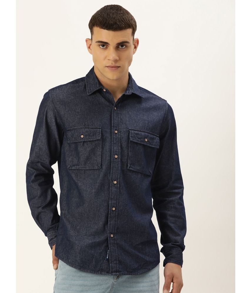     			Bene Kleed 100% Cotton Regular Fit Self Design Full Sleeves Men's Casual Shirt - Navy ( Pack of 1 )