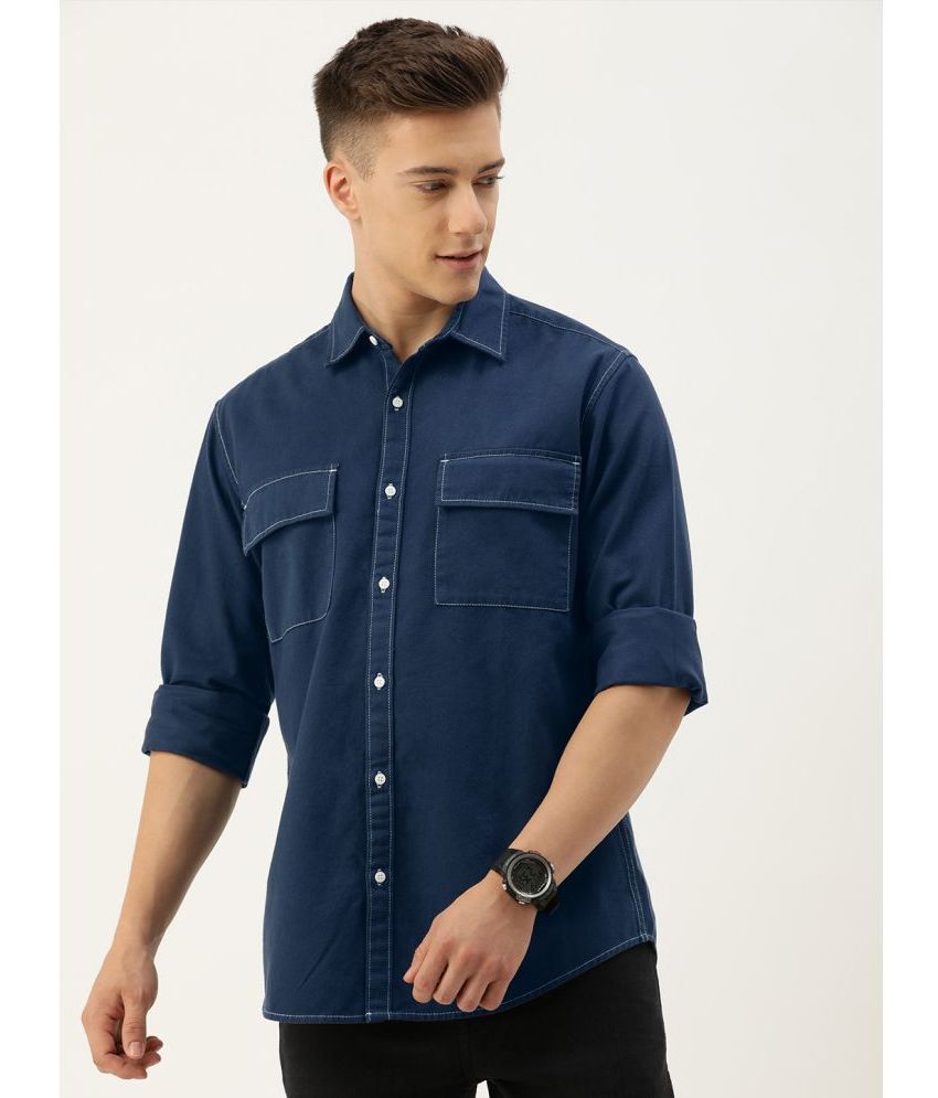     			Bene Kleed 100% Cotton Regular Fit Solids Full Sleeves Men's Casual Shirt - Indigo ( Pack of 1 )